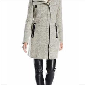 calvin klein grey wool coat womens